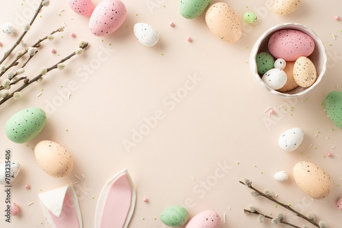Wall Mural Celebrate Easter with this tender top view display