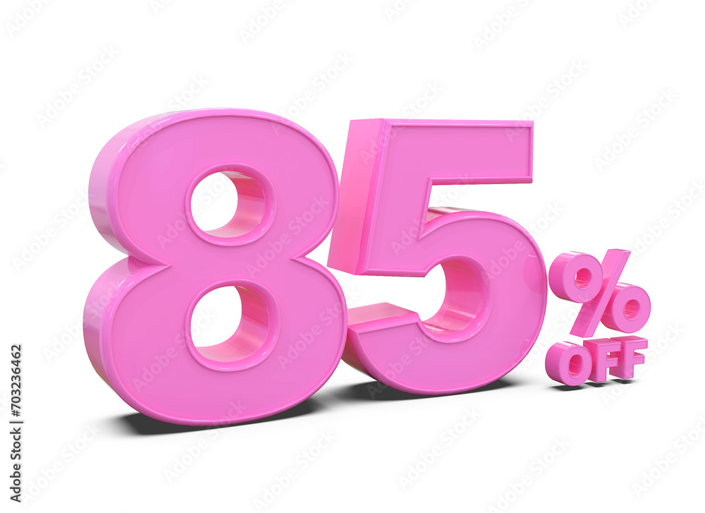 85 percent off sale pink 3d Number 