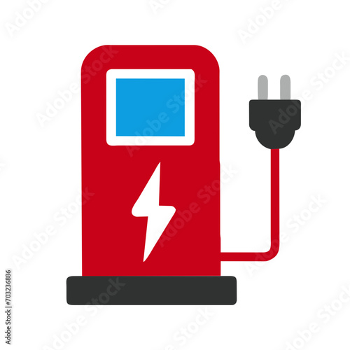 Electric charging station vektor icon illustation