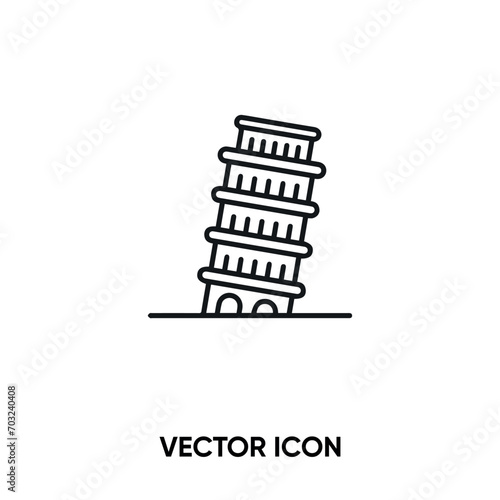Pisa tower vector icon . Modern, simple flat vector illustration for website or mobile app. Italy symbol, logo illustration. Pixel perfect vector graphics