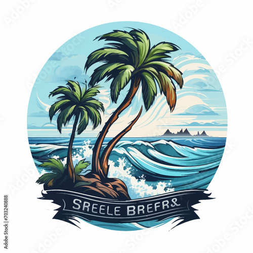beach, palm, sea, tree, summer, island, vector, tropical, sun, ocean, illustration, travel, nature, landscape, water, holiday, sky, vacation, ship, boat, sand, silhouette, design, paradise, icon