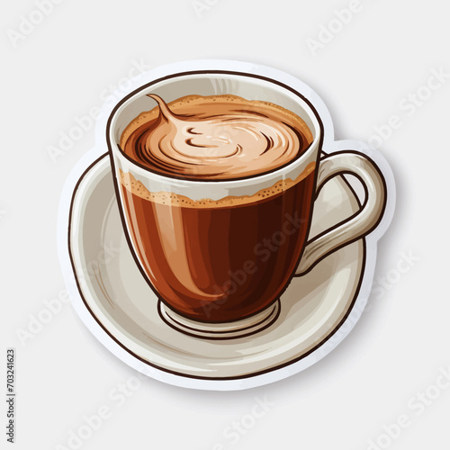 coffee, cup, drink, cafe, breakfast, hot, beverage, mug, espresso, caffeine, brown, chocolate, black, food, aroma, morning, saucer, break, vector, cappuccino, liquid, illustration, design, plate