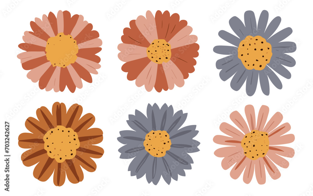 Abstract flowers vector clipart. Spring illustration. Abstract flowers vector clipart. Spring illustration.