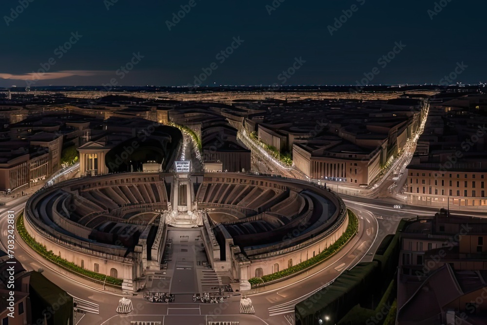 Obraz premium Città dall'alto in notturna