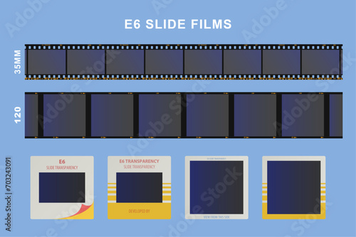 Detailed E6 Film Slides and Film Strips