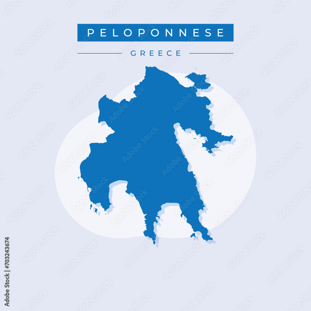Vector illustration vector of Peloponnese map Greece