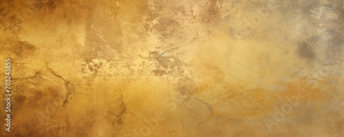 Gold background on cement floor texture 