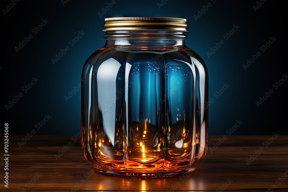 Transparent glass supplement product bottle
