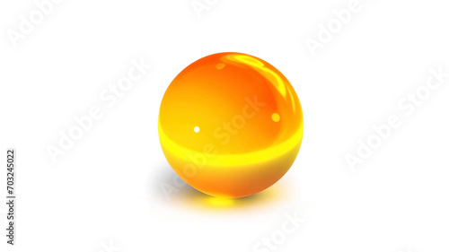 Yellow crystal ball on transparent background.
