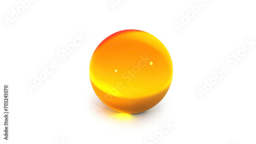 Yellow crystal ball on transparent background.
