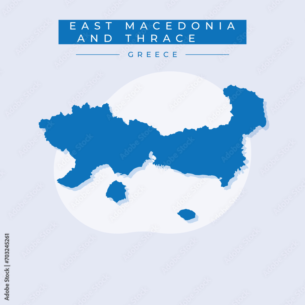 Vector illustration vector of East Macedonia and Thrace map Greece