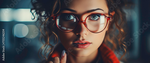 Image of a woman with glasses