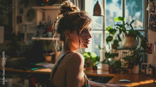 woman in cafe