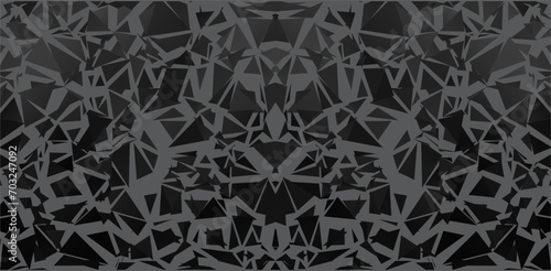 Shards of broken glass. Abstract explosion. Realistic vector background. Motion of particles with Black Background.