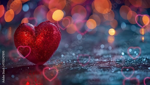 valentines day background with hearts and romantic. seamless looping time-lapse virtual video animation background.