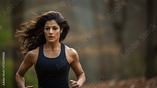 Close up photo of a persian female fitness enthusiast having an intensive workout in nature 
