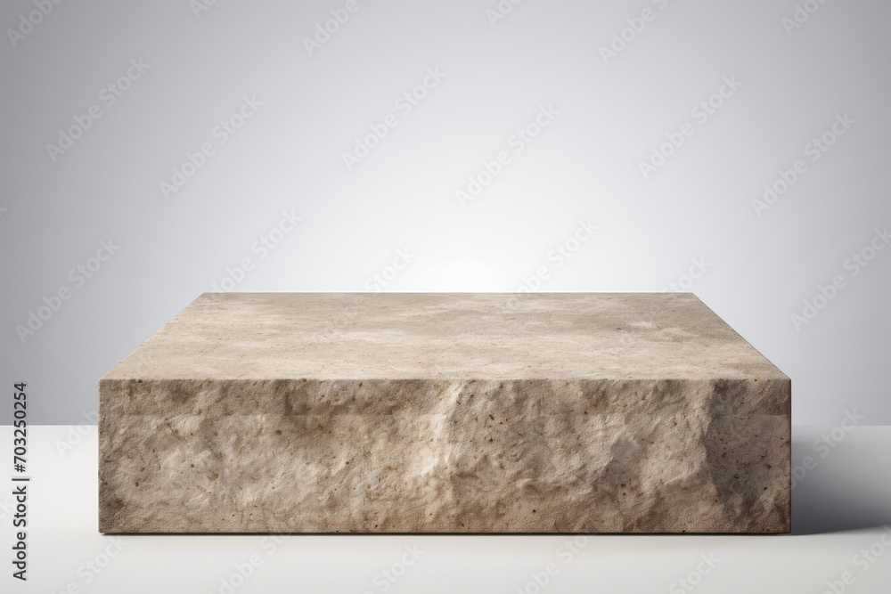 white granite square podium - obrazy, fototapety, plakaty 