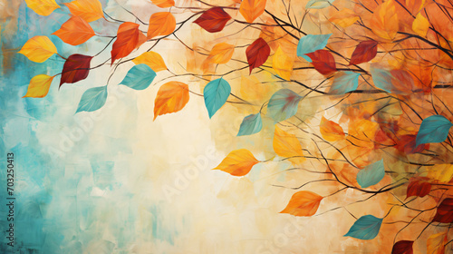 Colorful leaves autumn background photo