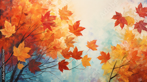 Colorful leaves autumn background