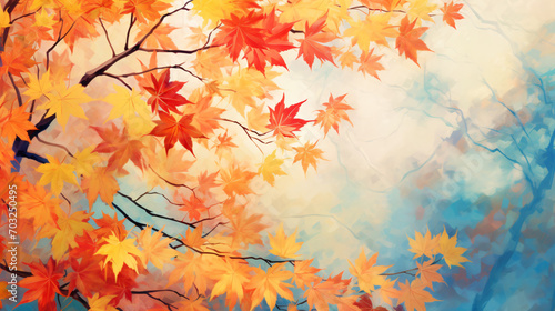 Colorful leaves autumn background
