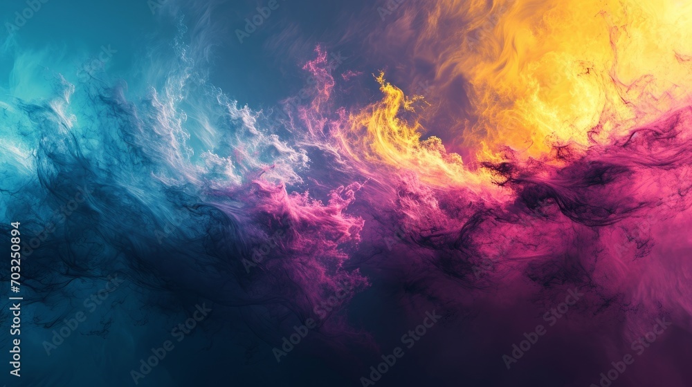 Fiery Abstract Horizon Background.
Abstract gradient with fiery colors and blue contrast.