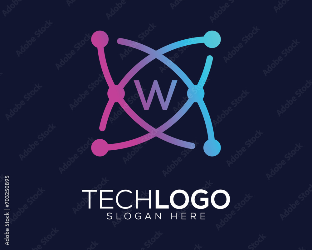 vector technology letter w logo vector technology letter w logo