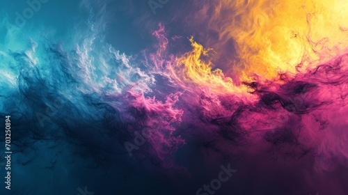 Fiery Abstract Horizon Background. Abstract gradient with fiery colors and blue contrast.