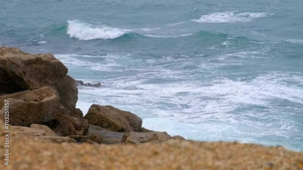 Angry sea in slow-motion on the Jurassic Coast. Angry sea in slow-motion on the Jurassic Coast.