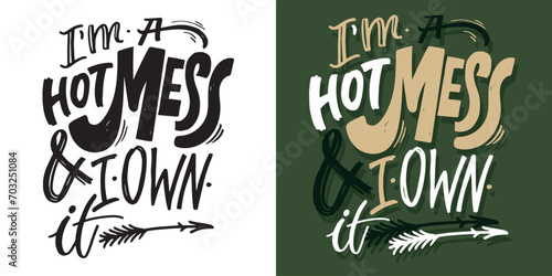 Hand drawn lettering postcard. T-shirt design, mug print, 100% vector image. photo
