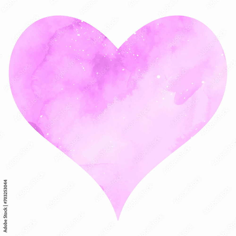 Hand painted pastel pink watercolour heart design
