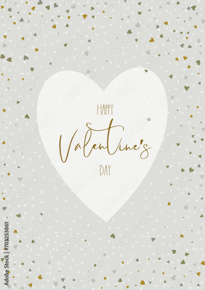 Valentines Day background with a hearts design in neutral colours