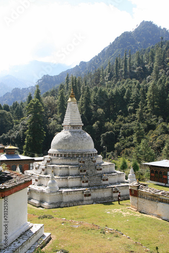 buddhist monument (chendebji chorten) in bhutan 