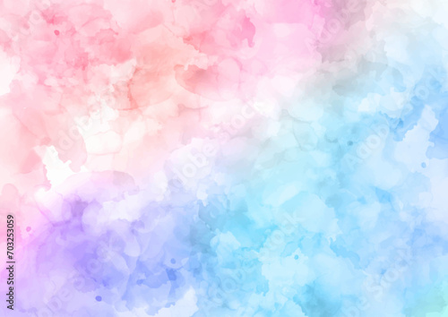 Rainbow coloured hand painted watercolour background design