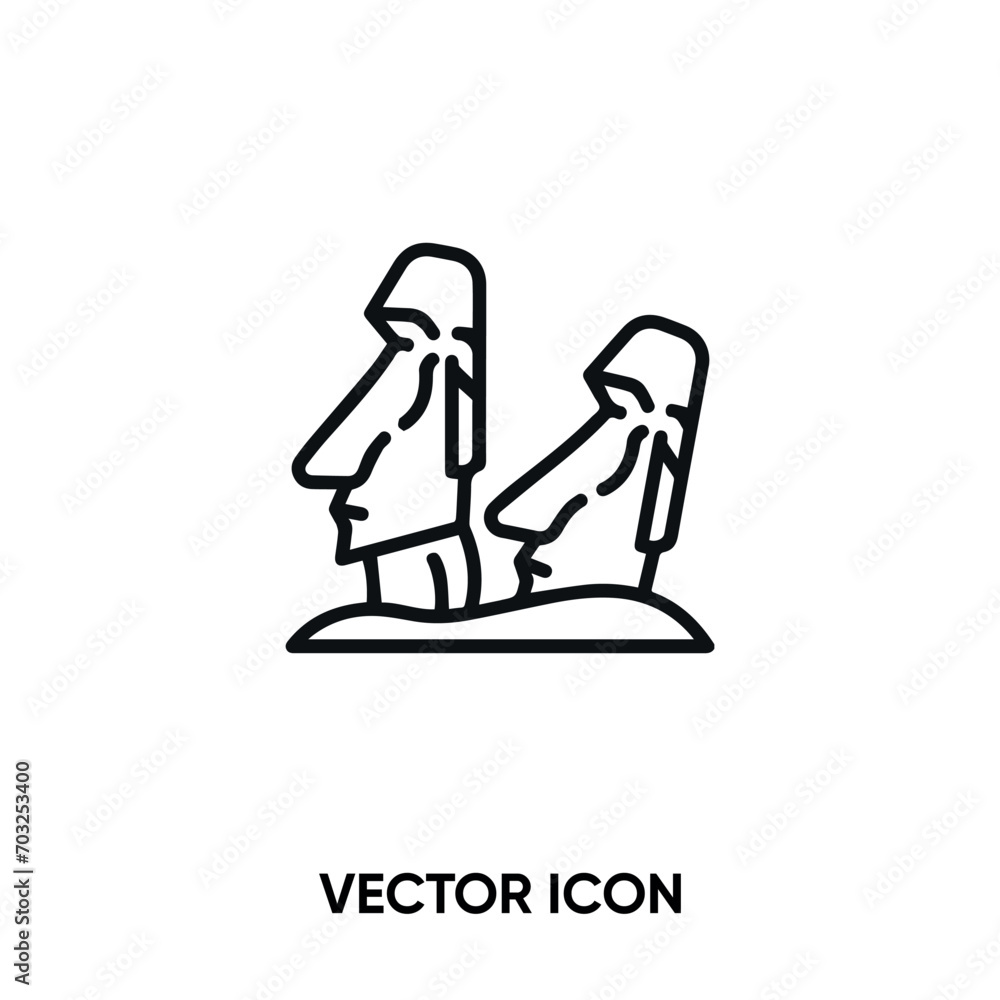 Moai vector icon . Modern, simple flat vector illustration for website or mobile app. Chile symbol, logo illustration. Pixel perfect vector graphics