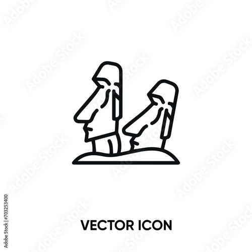 Moai vector icon . Modern, simple flat vector illustration for website or mobile app. Chile symbol, logo illustration. Pixel perfect vector graphics