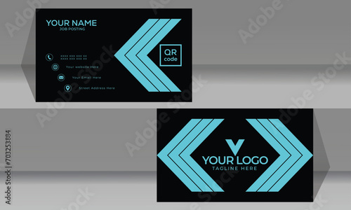 Fotografie Business card for personal introduction creative corporate graphic  official print visiting blue name premium elegant luxury identity company abstract branding elegance posh stylish symbol