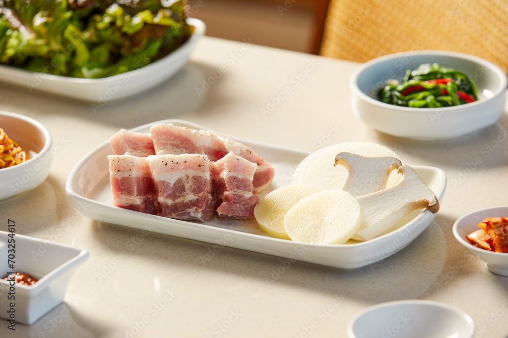 Various foods presented appetizingly on the table Various foods presented appetizingly on the table