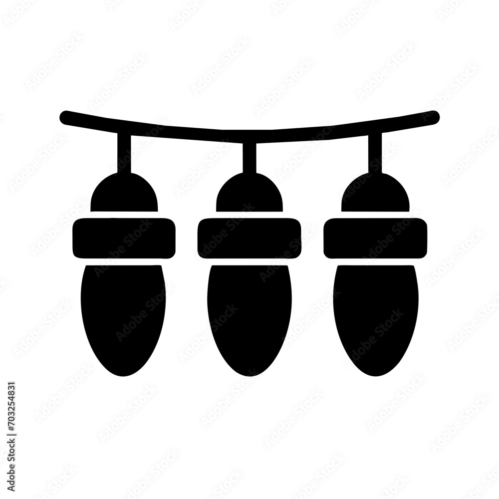 Christmas lights in a string vektor icon illustation Christmas lights in a string vektor icon illustation