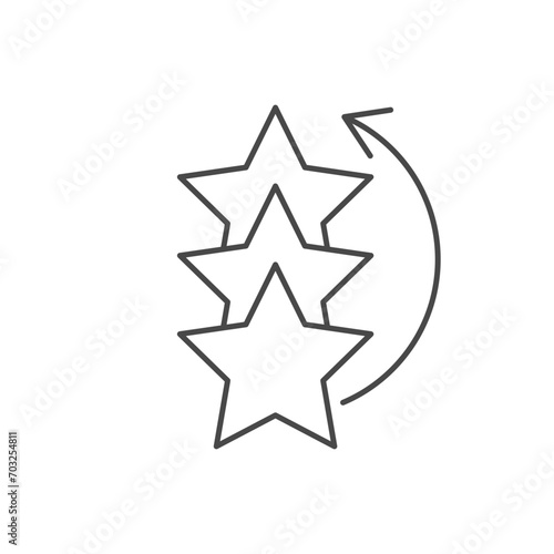 Stars up, growth, benefits line editable vector icon