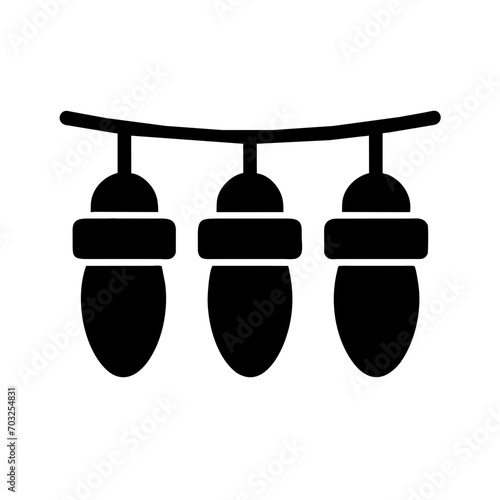 Christmas lights in a string vektor icon illustation