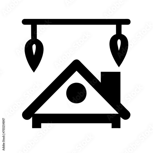 Icicles hanging from a roof vektor icon illustation