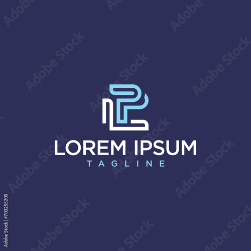 lp pl monogram logo design photo