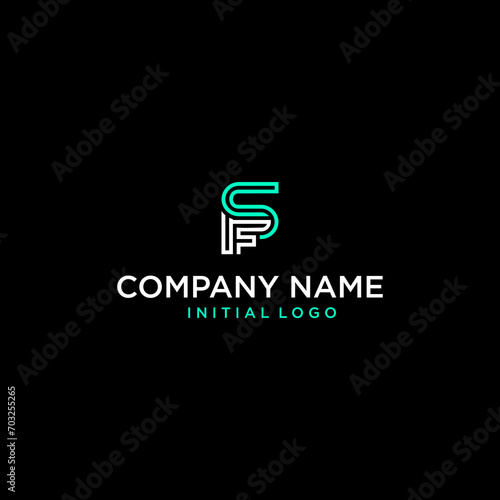 letter sf or fs monogram logo design