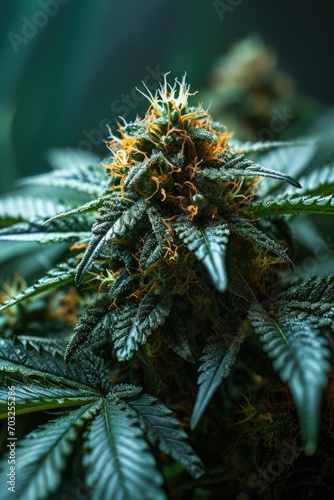 Green cannabis plant close ...