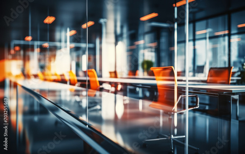 Wallpaper Mural Modern Office Interior with Reflective Glass Partitions, Contemporary Workspace Design, Blurred Concept of Corporate Business Environment Torontodigital.ca