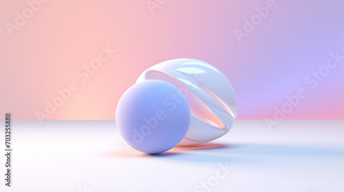 3d rendering of abstract pastel minimal sphere background © PNG