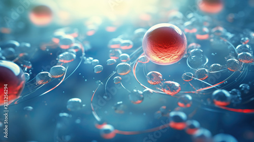 3d rendering of Human cell or Embryonic stem cell microscope background 