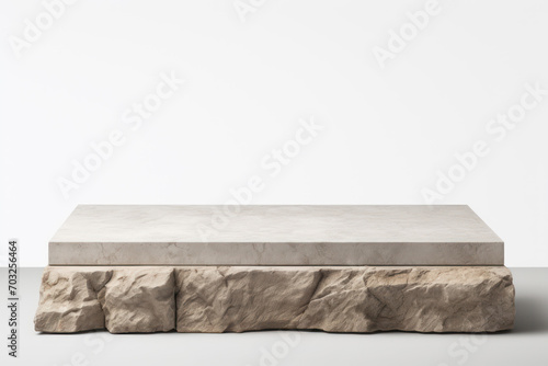 Grey, rectangular marble stand
