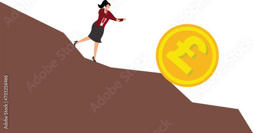 Risk, Cliff, Deterioration, Accidents and Disasters, Business, Businesswoman