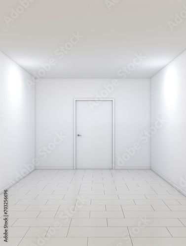 white empty room with door